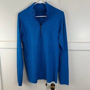 Lululemon Jacket Mens Small Blue Metal Vent Active 1/4 Quarter Zip Pullover Gym